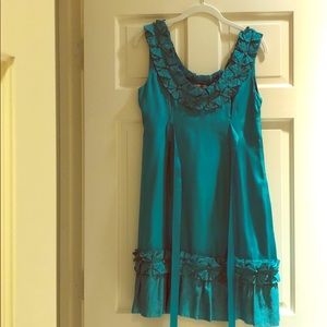 Teal Green Silk Dress - Yoana Baraschi